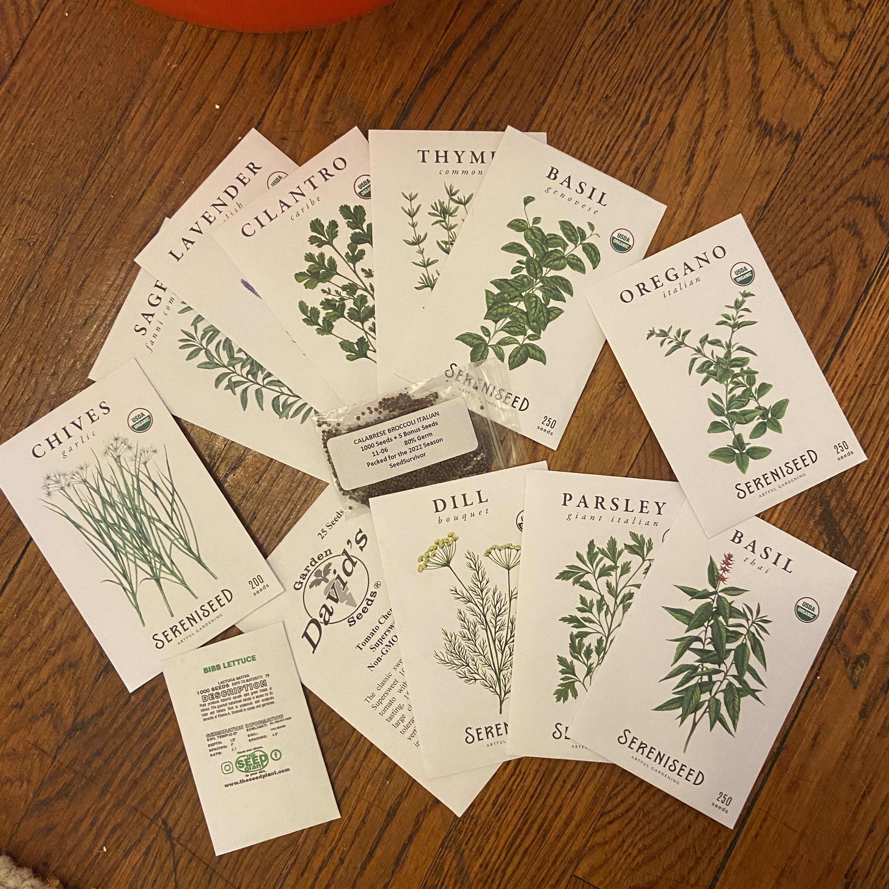 Assortment of seed packs